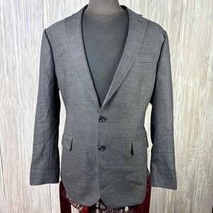 Stafford Mens Charcoal Dot Classic Fit Merino Wool Sport Coat Blazer 44R Stretch